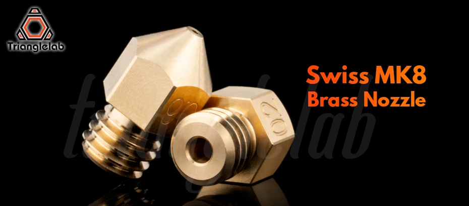 Trianglelab Swiss MK8 латунная насадка m6 нить 1,75 мм нить для 3D принтеров hotend J-head cr10 блок тепла ender3 hotend