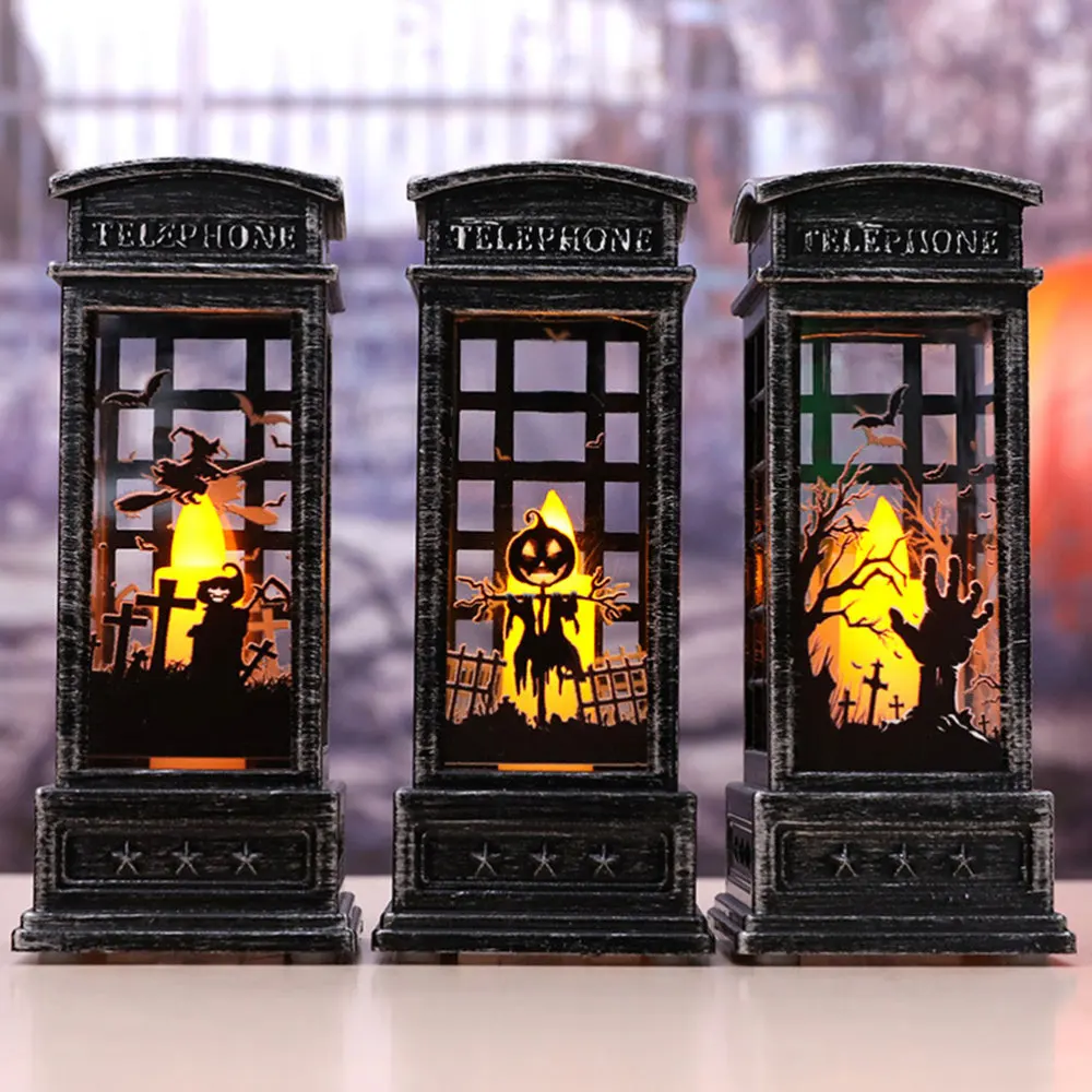 

2pcs Pumpkin Lamp Festival LED Light Party Light Decoration (Black)