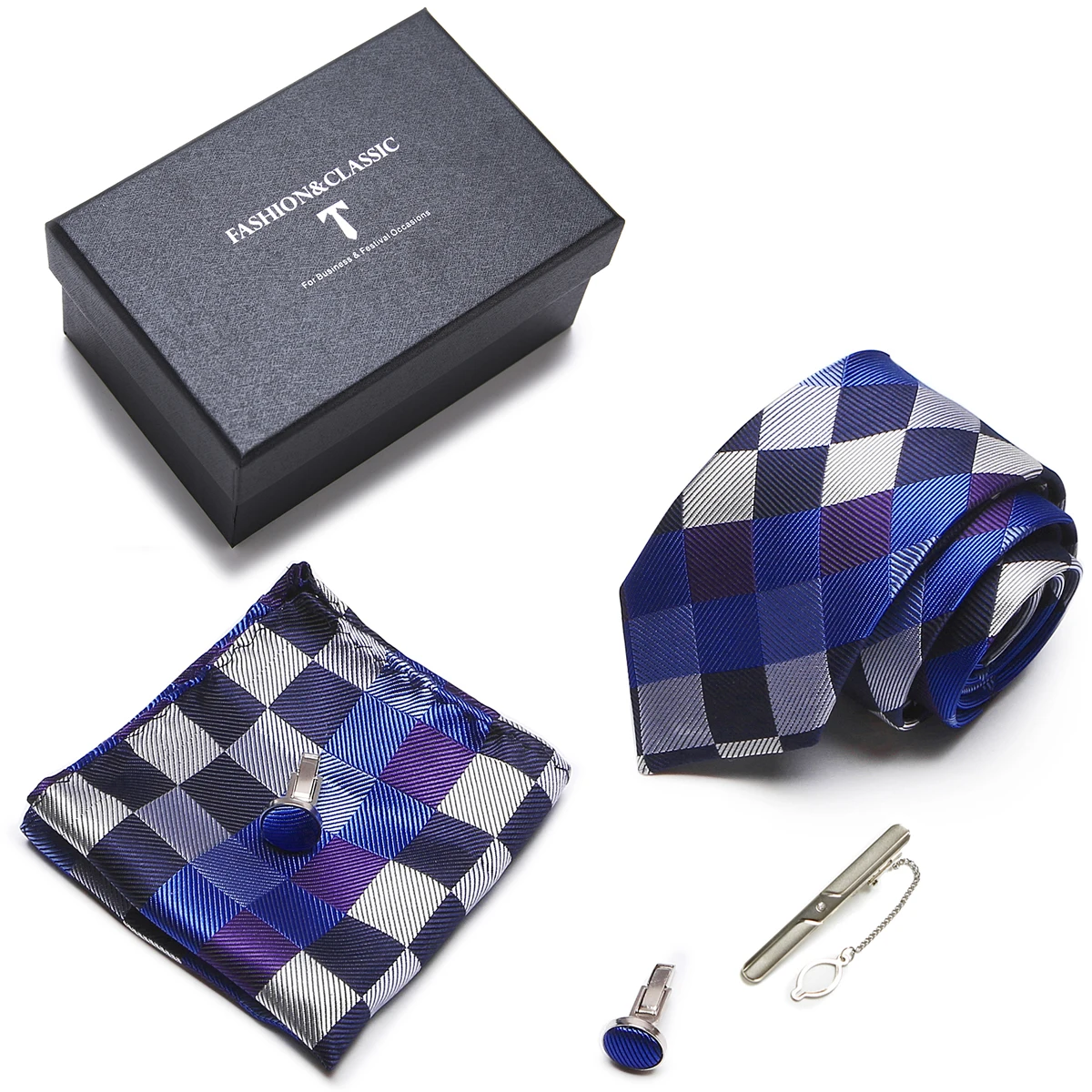 

Много цветов, отличное качество, модный бренд, красивый галстук ручной работы 7,5 см, карманные квадраты, набор запонок, зажим для галстука, га...