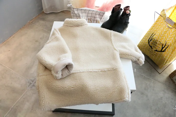 

Children's New Fashion Winter 2019 Girls' Coat Girls' Mid Length Single Breasted Lapel Coat
