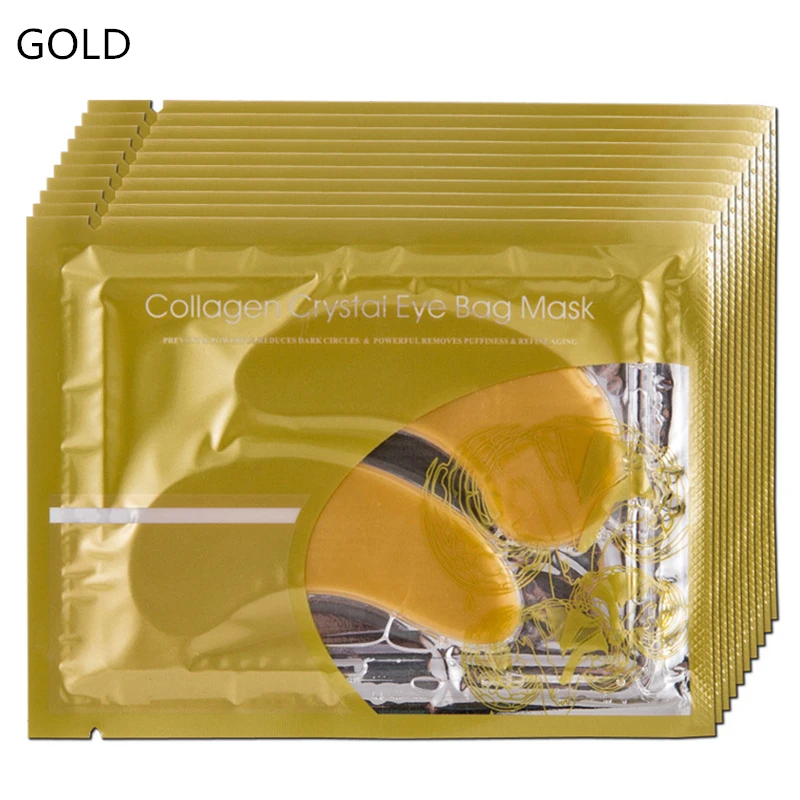 gold 10 pcs Патчи-для-глаз Сна Кристалл коллагена подушечки для глаз маска для глаз уход для глаз,патчи для глаз гель Маски развеять темные круги морщины Пуффи Увлажняющий Пластыри в Ангельские глазки патчи под глаза - Цвет: gold 10 pcs