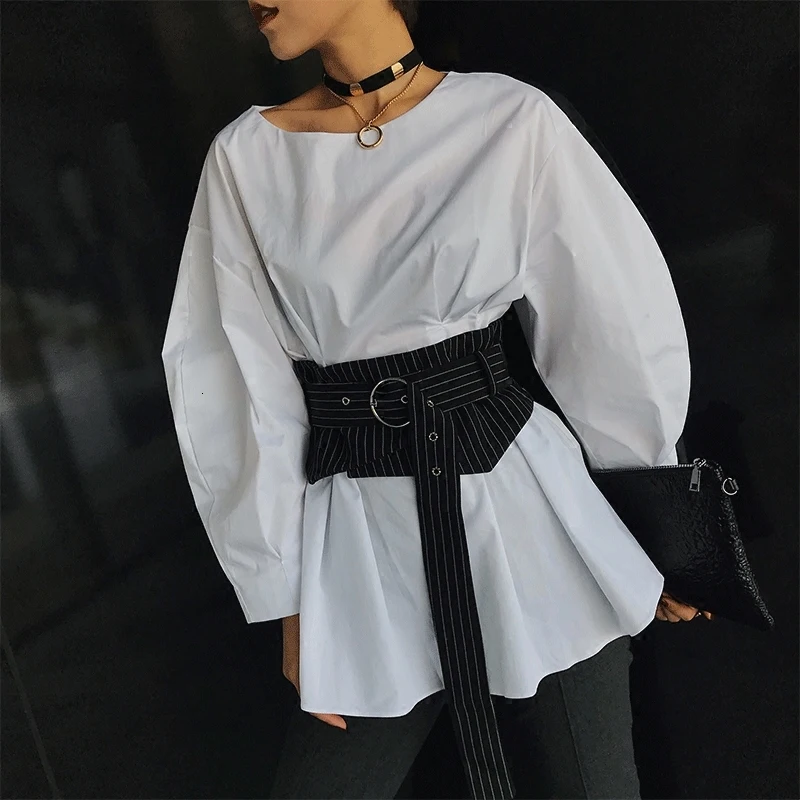 Женский пояс корсет WKOUD EAM Классический Повседневный Пояс в полоску с