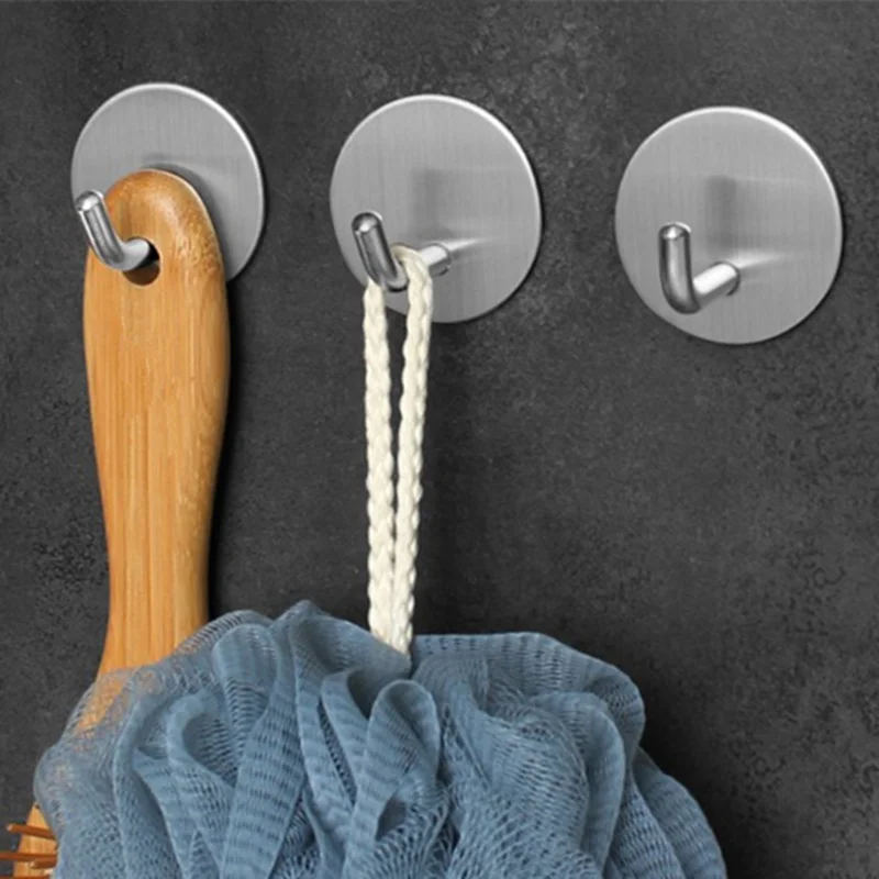Самоклеящиеся двусторонние Крючки из нержавеющей стали для ванной комнаты