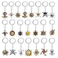 anime one piece keychain men zoro luffy hat pirate skull chopper thousand sunny key chain women bag pendant jewelry llaveros