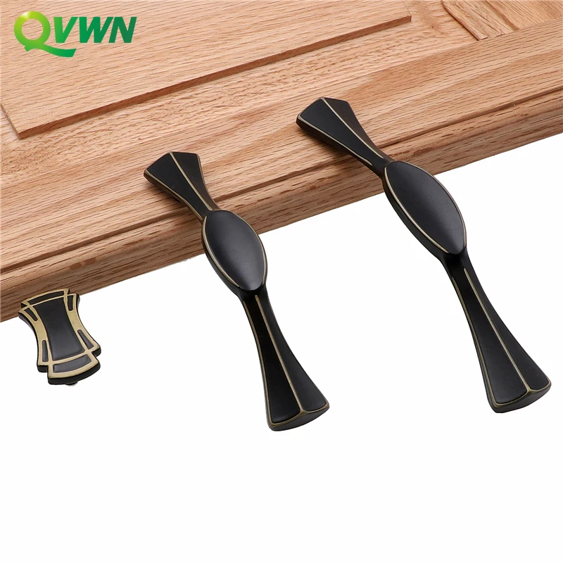 QVWN черная винтажная ручка для ящика ручки шкафов в форме кольца с монтажным