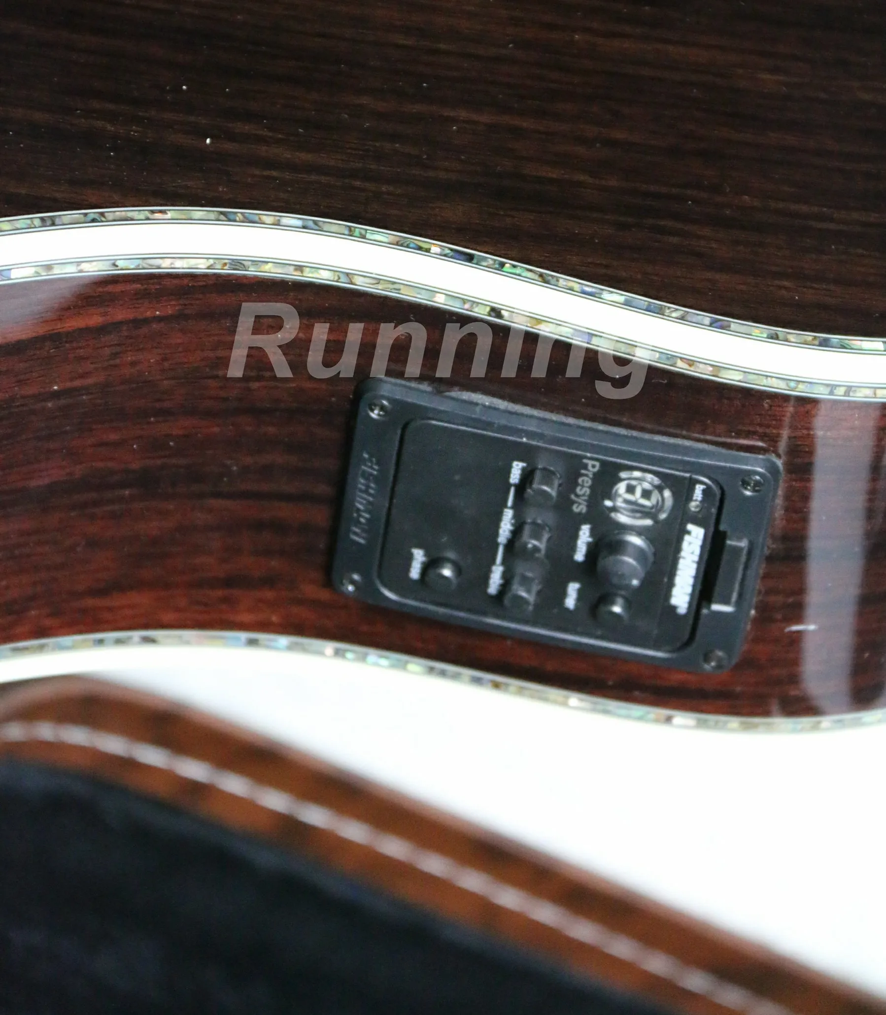 6 струн электроакустическая гитара Fishman 101 EQ Твердый Топ костяная гайка и седла Abalone Связывание черное дерево гриф