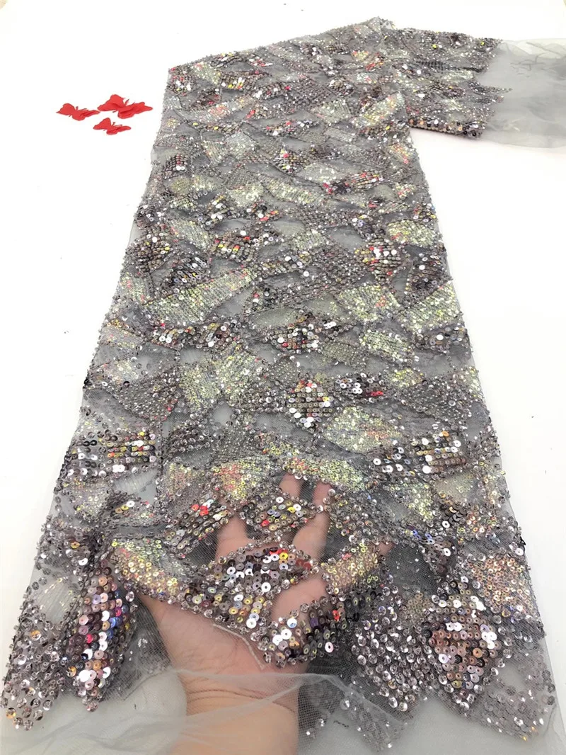 

beads tube design 5yards mesh lace with beads and sequins fashion style newarrival lace for party or wedding JIA11261