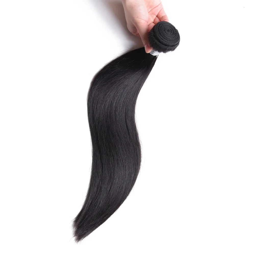 Miss Rola Hair Non-Remy прямые малайзийские волосы плетение пучков человеческих волос 3 пучка с 4*4 закрытие натуральный цвет 8-26 дюймов