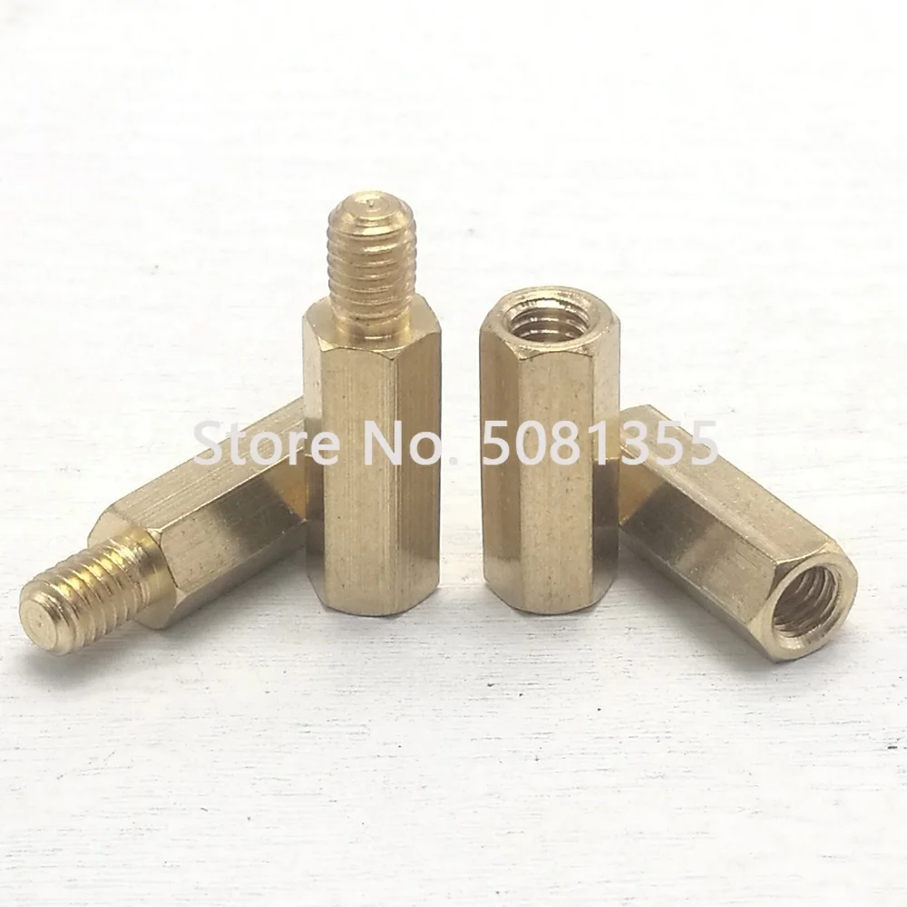 5 шт. M5 * L мужские и женские/женские латунные прокладки длинные шестиугольные