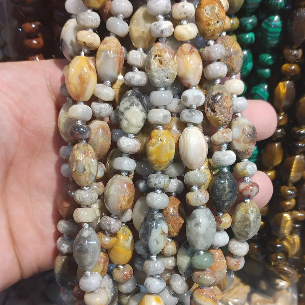 Ожерелье из натурального полудрагоценного камня для женщин разделение оливка