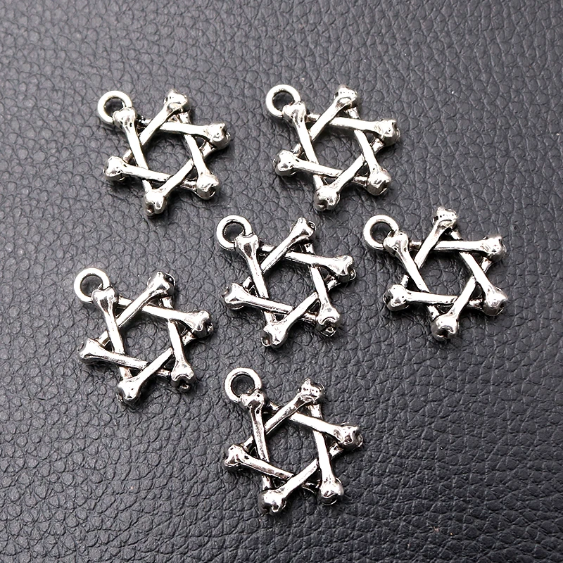 

6pcs/lot Silver Plated Star of David Charm Metal Pendants DIY Necklaces Bracelets Jewelry Handicraft Accessories 25*20mm P309