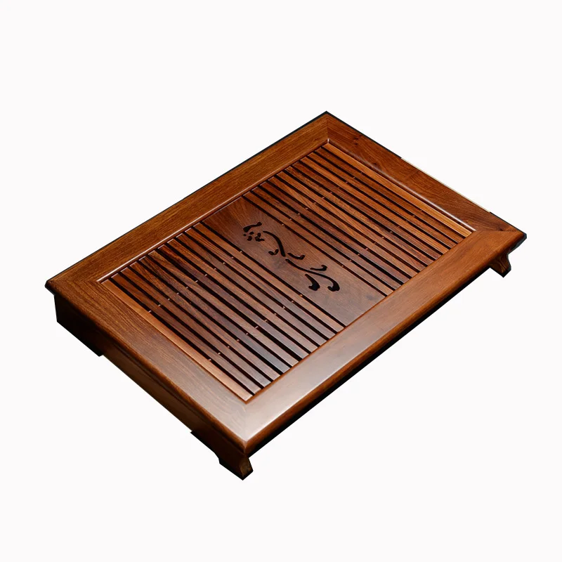 

Bandeja de té de madera de ala de pollo, bandeja de té de wenge africano, puer, mesa de té, platillo, cajón, tamaño sobreCD