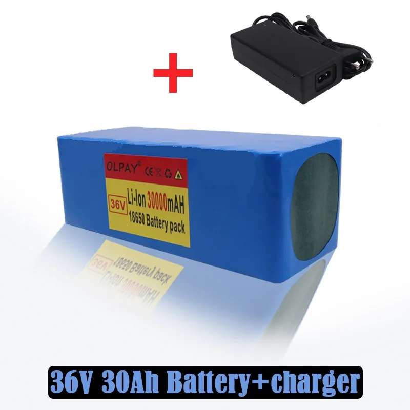 

10S4P 36V battery 30Ah battery pack 1000W high power battery 42V 30000mAh 36v electric bike battery BMS with +42v charger