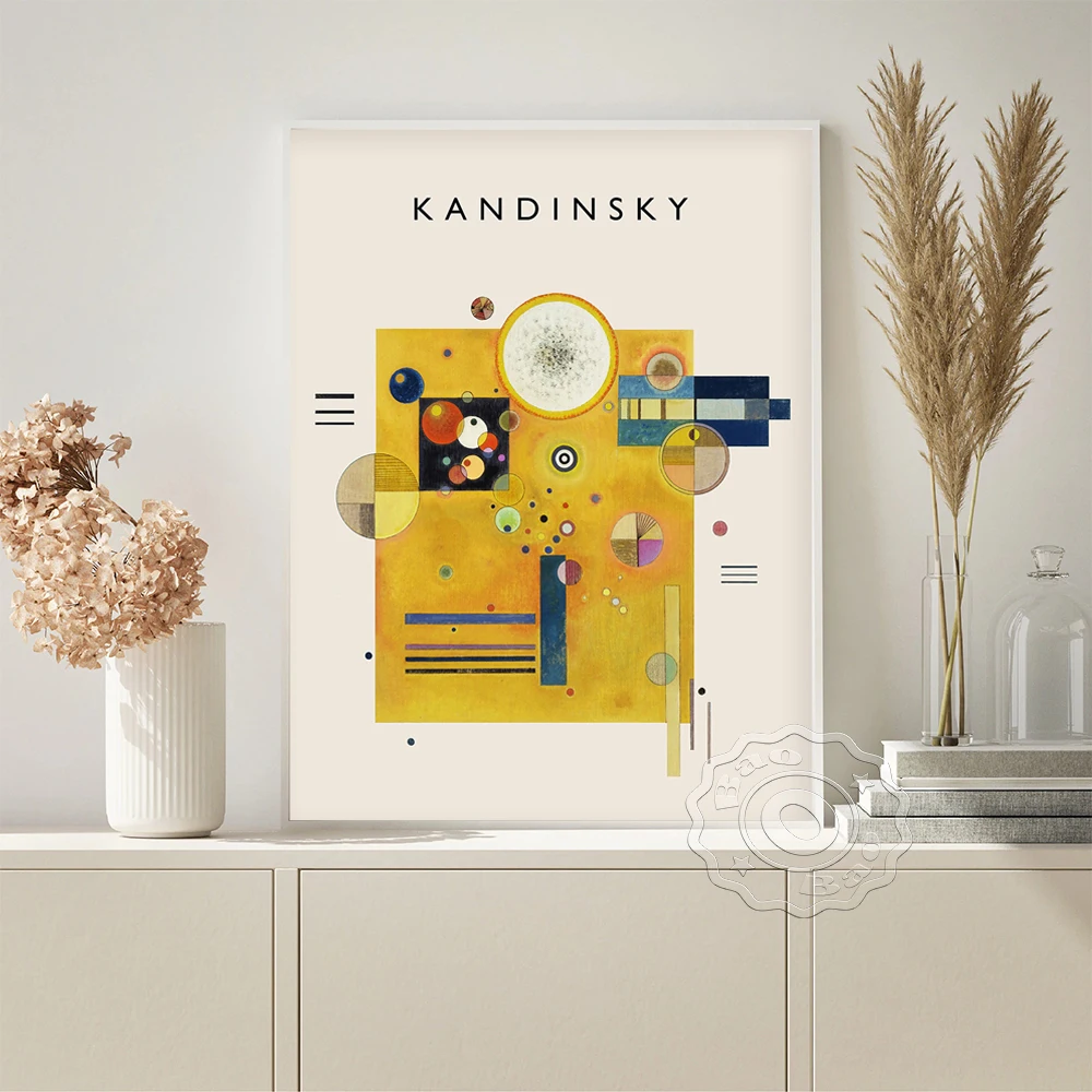 

Wassily Kandinsky Retro Art Prints Canvas Painting Exhibition Museum Vintage Poster Abstract Geometry Home Decor Wall Picture