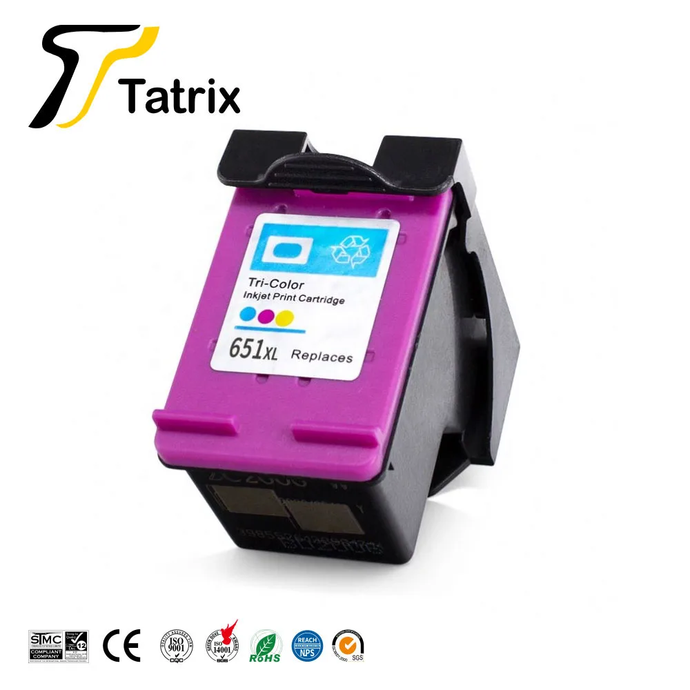 Tatrix восстановленный картридж замена для HP651 651XL HP Deskjet 5575 5645 officejet 202 252 принтер