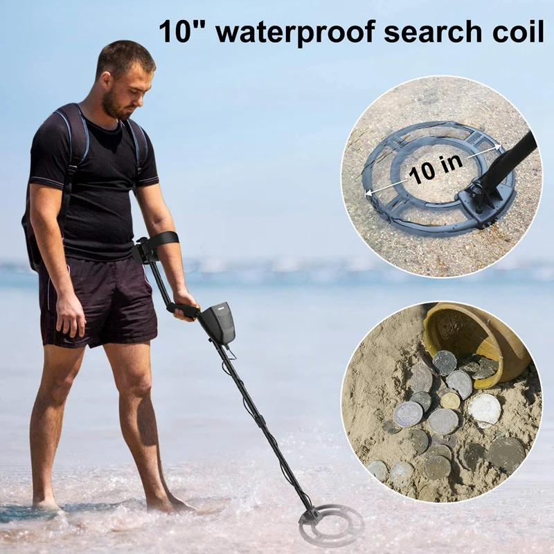 

Metal Detector, High Precision Adjustable Waterproof Metal Detector, with LCD Display, Suitable for Adults and Children