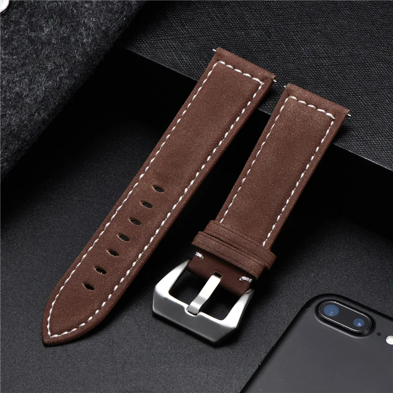 

Vintage Leather Watch Straps 18mm 20mm 22mm 24mm Frosted Style Handmade Watchband Watch Accessories Men Women Watchbands
