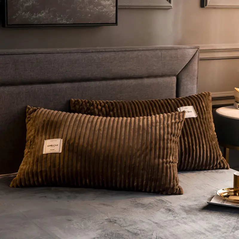 Однотонные цветные наволочки OLOEY 2 предмета коралловый флис сохраняющие тепло