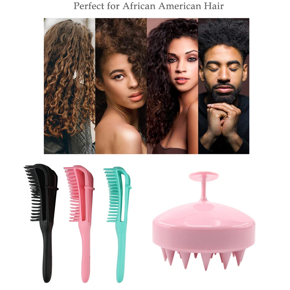 Щетка для распутывания волос 4c щетка завитых влажных густых курчавых