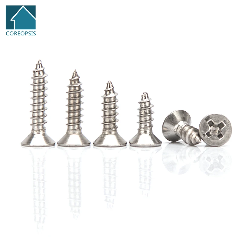

M4 M4.2 M5 M6 M8 304 Stainless Steel Cross Recessed Flat Head Self-Tapping Screws Phillips Countersunk Head Tapping Bolts