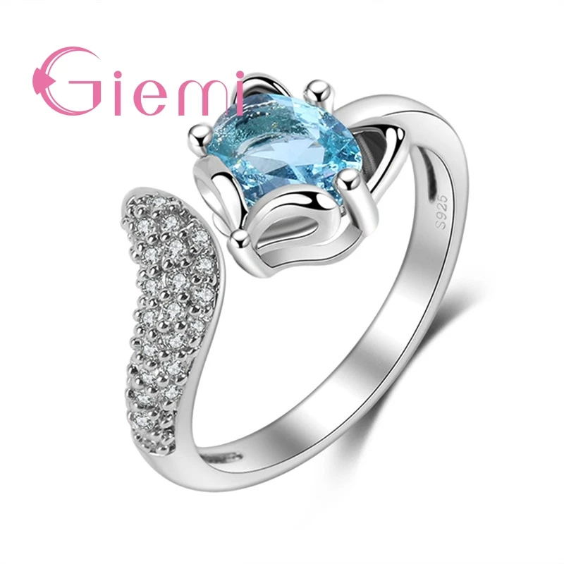 Прелестные очаровательные кольца с лисой для женщин и девочек из стерлингового