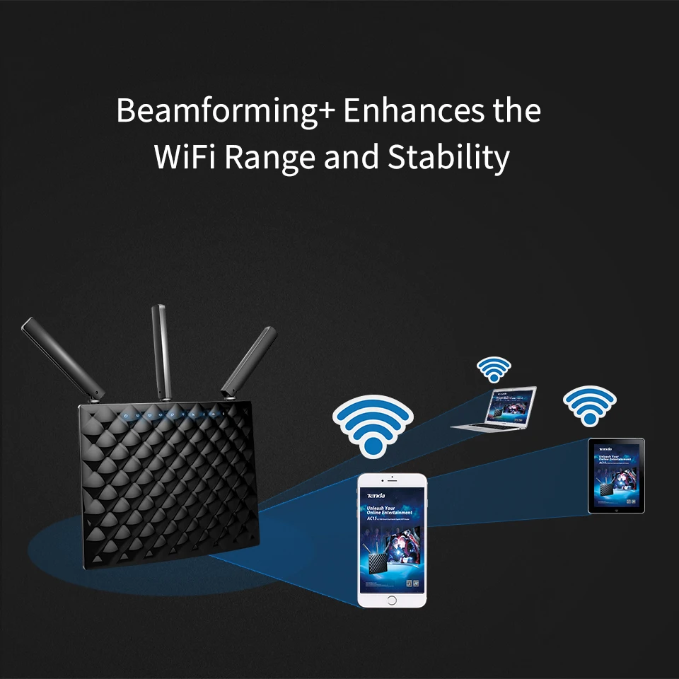 Tenda AC15 Smart 1900 Мбит/с Гигабитный беспроводной Wi Fi роутер ретранслятор USB 3 0