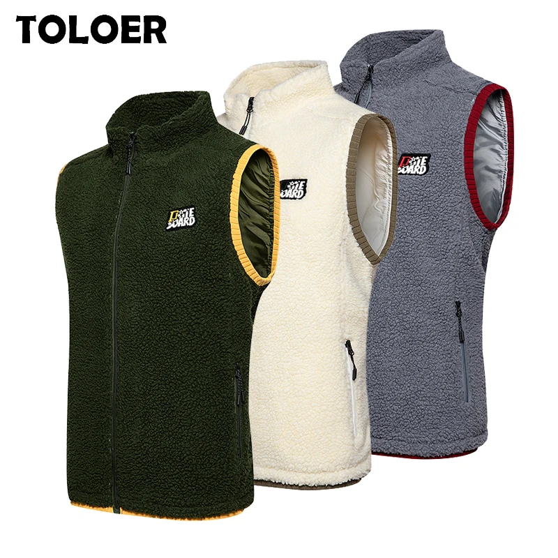 

Men Fleece Vest Warm Zip Casual Waistcoat Male Autumn Winter Warm Sleeveless Jacket Outdoor Climbing Hiking Gilets Coat Vests