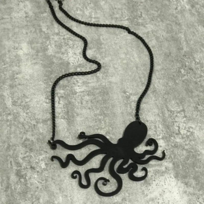 Новинка винтажная цепочка для ключицы с изображением животных медузы черная
