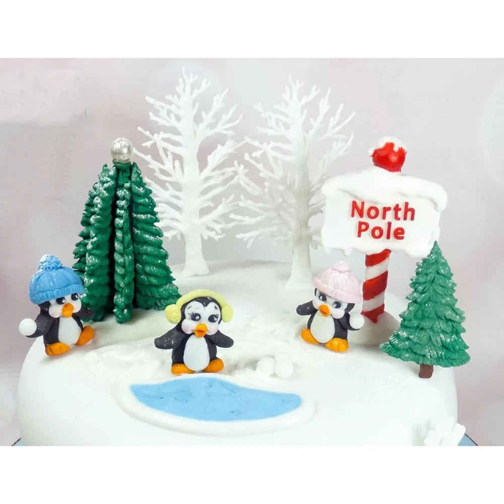 Веселый Рождественский дорожный знак силиконовые формы помадка ремесло торт