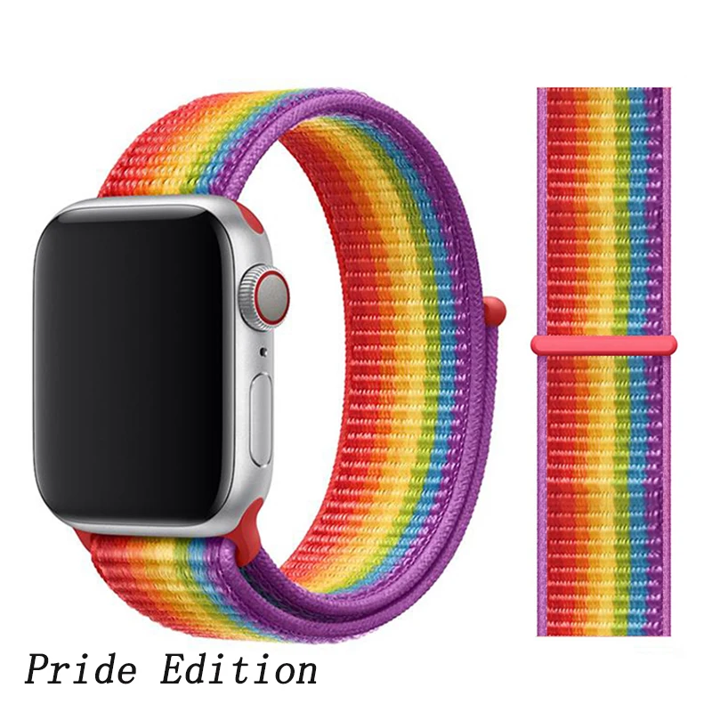 Ремешок для apple watch 5 4 ремешок 44 мм 40 мм Correa 42 мм 38 мм iwatch 5 4 3 2 нейлоновый браслет pulseira ремешок для часов - Цвет ремешка: Pride Edition