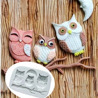 owl shape resin fondant silicone mold for diy pastry cupcake dessert plaster lace decoration kitchen accessories baking tool