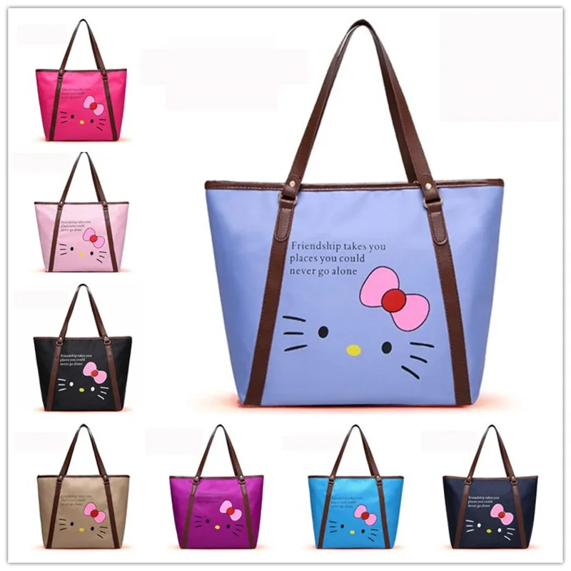 HELLO KITTY модная сумка на плечо Средняя тоут с мультипликационным принтом для