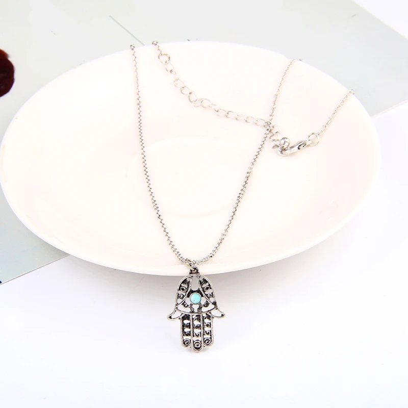 Оптовая продажа винтажное серебристое ожерелье золотистого цвета с кулоном в