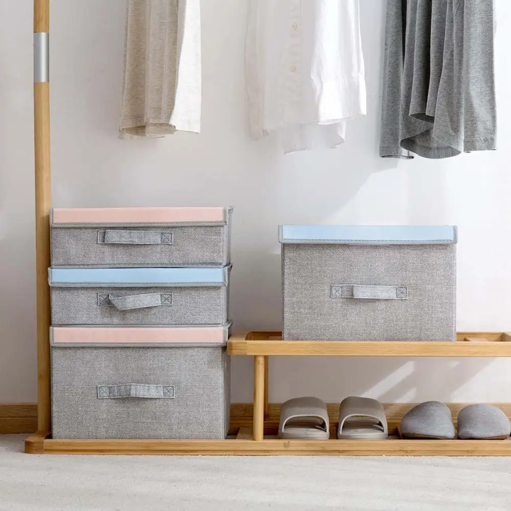 Большая картонная коробка для хранения в шкафу шкаф корзина с крышкой складной