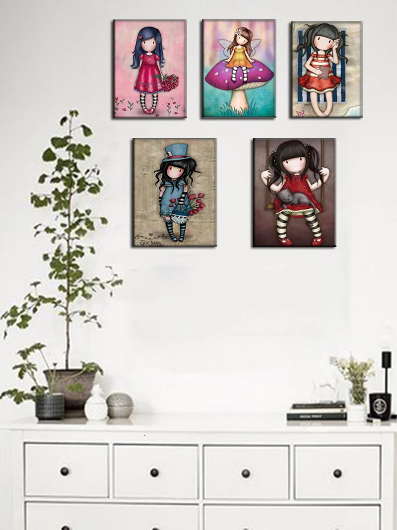 

5D Diamond painting Cartoon Girl Picture Full Square/Round Diamond Embroidery Cross stitch Gift Kits Home Decor Mosaic Needlwork