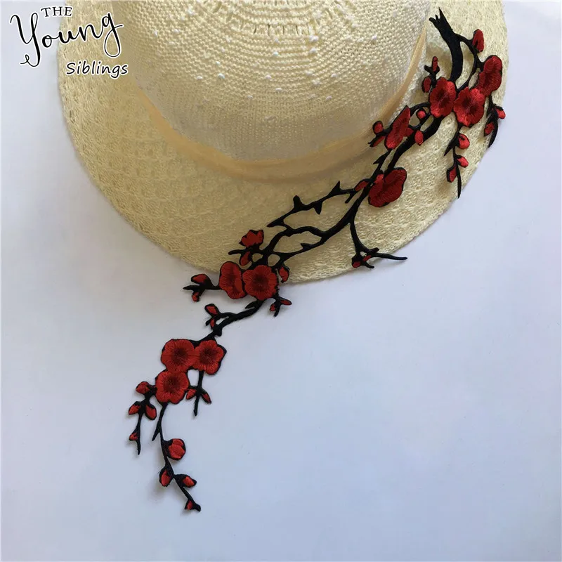 Дамская поддельная вышивка воротника красная Аппликация ткань шитье кружево