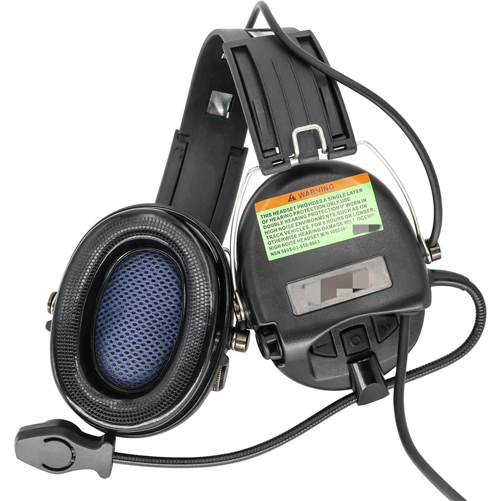 Tactical Headset Hunting Airsoft MSASORDIN Aviation Noise Reduction Headset Military Headphones BK+ PTT U94 2 Pin Plug