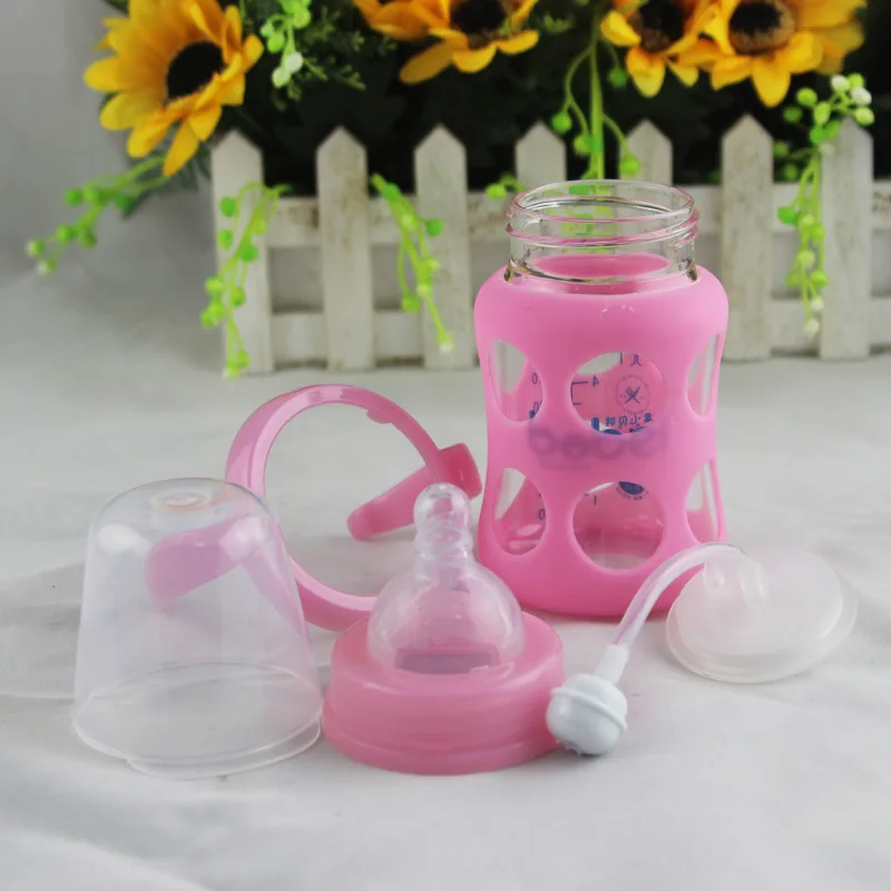 Бутылка для молока младенцев с широким горлом и силиконовым покрытием 240 мл | Мать