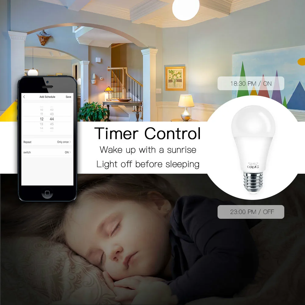 Умная лампа E27 с поддержкой Wi Fi 7 Вт RGB Smart Life|Пульты ДУ| |