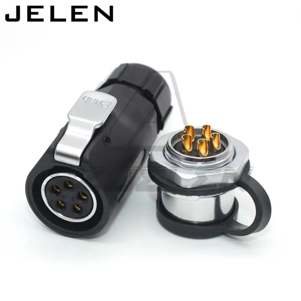 Водонепроницаемый 5-контактный разъем XHE20, 30 А, Солнечный Кабель, круговой промышленный штекер, гнездовой разъем ip67