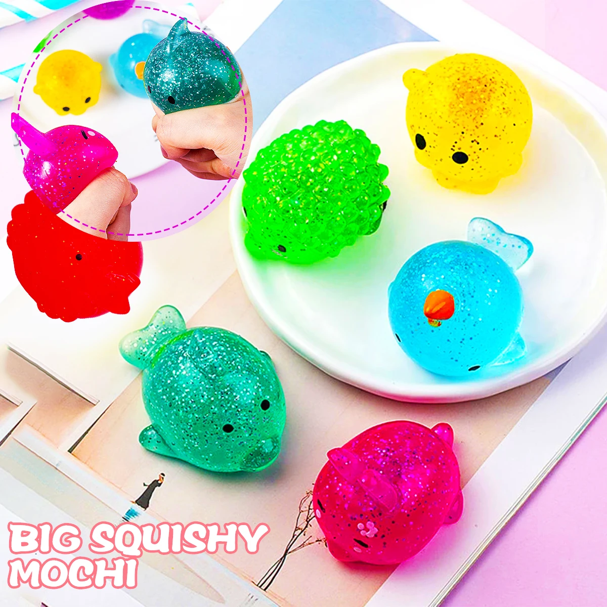 

Блестящая мягкая игрушка Mochi Kawaii Squishies мини милые животные снятие стресса фиджет игрушки для взрослых детей подарок вечерние день рождения ...