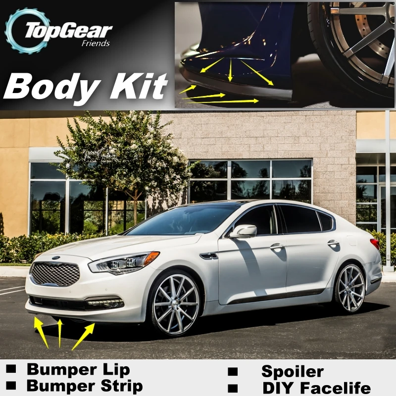 

Дефлектор губ для бампера, губы для KIA GT K9 K900/Quoris, передний спойлер, юбка для TopGear Friends, настройка автомобиля, комплект для просмотра/кузова/пол...
