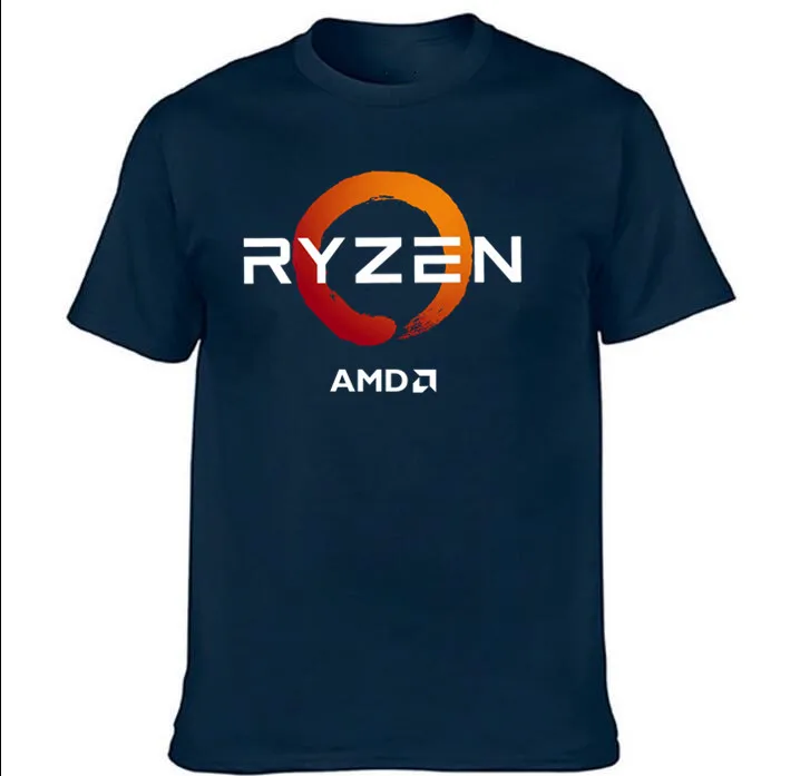 AMD Gaming RYZEN CPU мужские футболки от XS до 3XL темно синяя футболка|Мужские футболки| |
