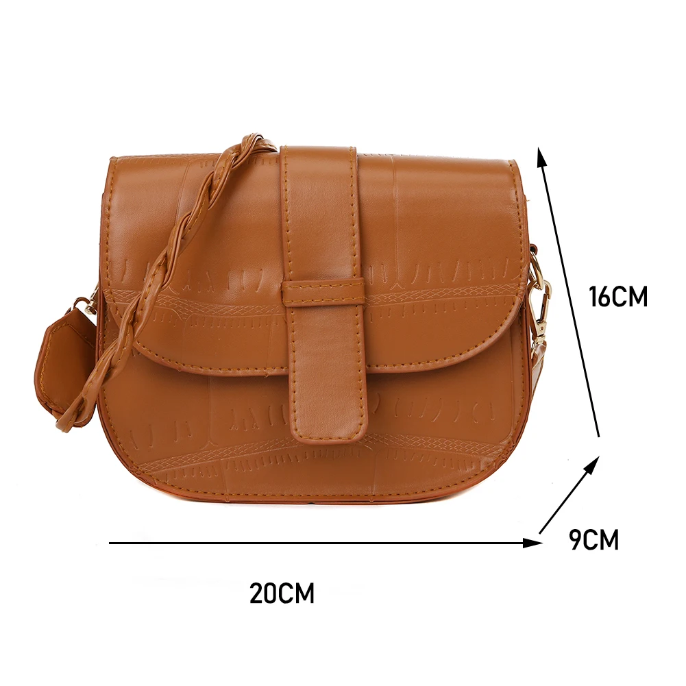 

Fashion Stone Pattern Messenger Bags Autumn Saddle Shoulder Purse Woven Strap Tote Vintage Street Curved Crossbody Handbags 2021
