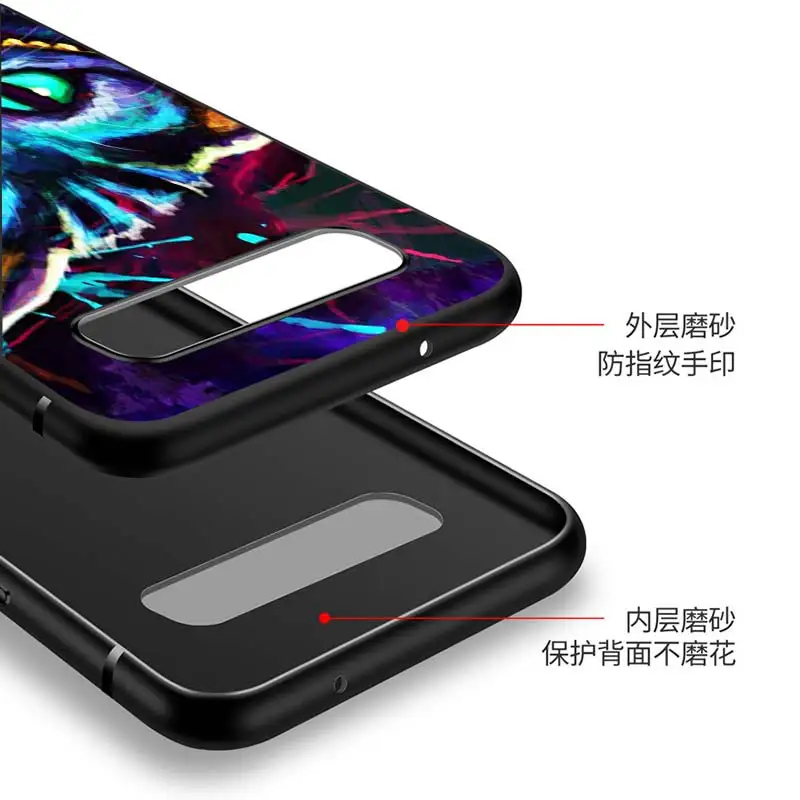 

Wonderland Cat for Samsung Galaxy Note 20 S20 FE Lite Ultra 10 9 8 Pro S10E S10 5G S9 S8 S7 S6 Plus Black Phone Case