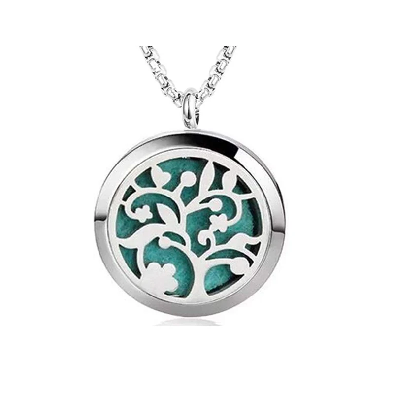 

Wish card Stainless steel carved round pendant hollow tree cloud charm love snowflake picture frame box jewelry gifts to family