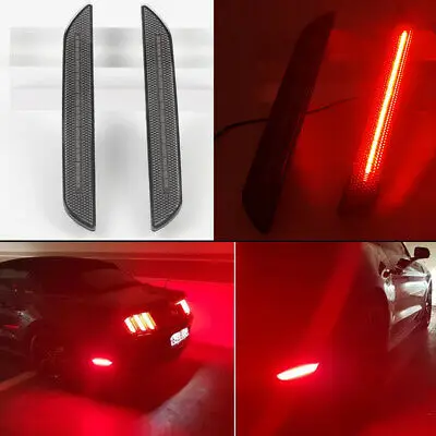 

Smoked Rear LED Side Marker Light Lamp 2pcs For Ford Mustang 2015-2019