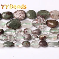 8x10mm natural irregular green ghost crackle phantom quartz stone beads loose beads for jewelry making diy bracelet accessories