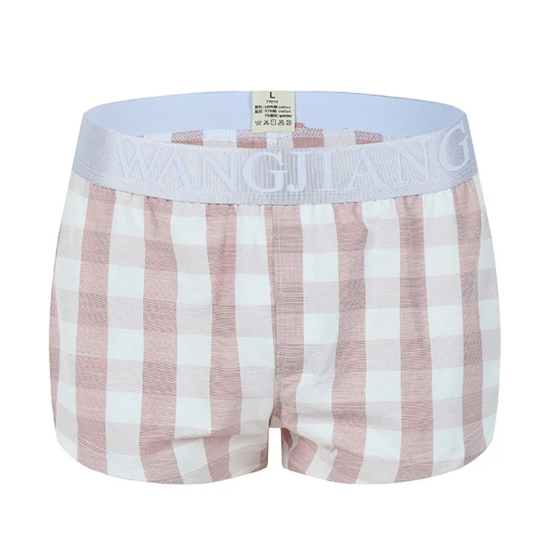

Men Breathable Loose Paid Boxer Shorts Soft Comfortable Comfy Woven Cotton Homewear Pouch Male Underpants Panties