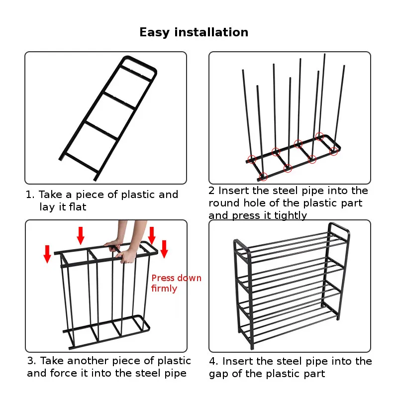 4/5 ярусный пылезащитный Органайзер из стальных труб простая установка